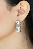 Cosmic Queen - White Post Earrings - Paparazzi Accessories Post Earrings Bedazzle Me Pretty Mobile Fashion Boutique