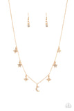 Cosmic Runway - Gold Necklace - Paparazzi Accessories Necklace FS-Bedazzle Me Pretty Mobile Fashion Boutique