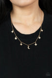 Cosmic Runway - Gold Necklace - Paparazzi Accessories Necklace FS-Bedazzle Me Pretty Mobile Fashion Boutique