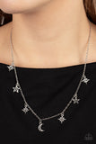 Cosmic Runway - Silver Necklace - Paparazzi Accessories Necklace Bedazzle Me Pretty Mobile Fashion Boutique