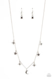 Cosmic Runway - Silver Necklace - Paparazzi Accessories Necklace Bedazzle Me Pretty Mobile Fashion Boutique