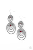 Cosmic Twirl - Red Earrings - Paparazzi Accessories Earrings Bedazzle Me Pretty Mobile Fashion Boutique