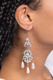 Cosmopolitan Combo - White Earrings - Paparazzi Accessories Earrings Bedazzle Me Pretty Mobile Fashion Boutique