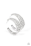 Cosmopolitan Cool - White Earrings - Paparazzi Accessories Earrings Bedazzle Me Pretty Mobile Fashion Boutique