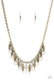 Cosmopolitan Couture - Brass Necklace - Paparazzi Accessories Necklace Bedazzle Me Pretty Mobile Fashion Boutique