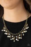 Cosmopolitan Couture - Brass Necklace - Paparazzi Accessories Necklace Bedazzle Me Pretty Mobile Fashion Boutique