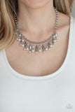 Cosmopolitan Couture - White Necklace - Paparazzi Accessories Necklace Bedazzle Me Pretty Mobile Fashion Boutique