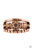 Cost of Living - Copper Ring - Paparazzi Accessories Ring Bedazzle Me Pretty Mobile Fashion Boutique