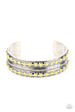 Costa Rica Retreat - Yellow Bracelet - Paparazzi Accessories Bracelet Bedazzle Me Pretty Mobile Fashion Boutique