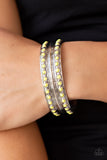 Costa Rica Retreat - Yellow Bracelet - Paparazzi Accessories Bracelet Bedazzle Me Pretty Mobile Fashion Boutique