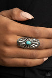 Cottage Couture - Blue Ring - Paparazzi Accessories Ring Bedazzle Me Pretty Mobile Fashion Boutique