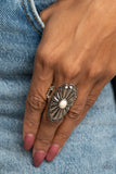Cottage Couture - White Ring - Paparazzi Accessories Ring Bedazzle Me Pretty Mobile Fashion Boutique