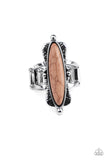 Cottage Craft - Brown Ring - Paparazzi Accessories Ring Bedazzle Me Pretty Mobile Fashion Boutique