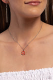 Cottage Retreat - Orange Necklace - Paparazzi Accessories Necklace Bedazzle Me Pretty Mobile Fashion Boutique