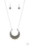 Count To ZEN - Green Necklace - Paparazzi Accessories Necklace Bedazzle Me Pretty Mobile Fashion Boutique