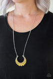Count To ZEN - Yellow Necklace - Paparazzi Accessories Necklace Bedazzle Me Pretty Mobile Fashion Boutique
