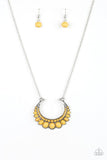 Count To ZEN - Yellow Necklace - Paparazzi Accessories Necklace Bedazzle Me Pretty Mobile Fashion Boutique