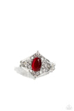 Countdown to Countess - Red Ring - Paparazzi Accessories Ring Bedazzle Me Pretty Mobile Fashion Boutique