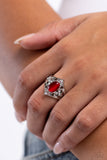 Countdown to Countess - Red Ring - Paparazzi Accessories Ring Bedazzle Me Pretty Mobile Fashion Boutique
