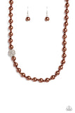 Countess Chic - Brown Necklace - Paparazzi Accessories Necklace Bedazzle Me Pretty Mobile Fashion Boutique