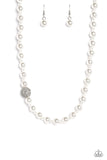Countess Chic - White Necklace - Paparazzi Accessories Necklace Bedazzle Me Pretty Mobile Fashion Boutique