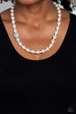 Countess Chic - White Necklace - Paparazzi Accessories Necklace Bedazzle Me Pretty Mobile Fashion Boutique