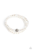 Countess Cutie - White Bracelet - Paparazzi Accessories Bracelet Bedazzle Me Pretty Mobile Fashion Boutique