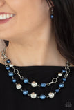 COUNTESS Your Blessings - Blue Necklace - Paparazzi Accessories Necklace Bedazzle Me Pretty Mobile Fashion Boutique