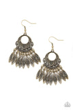 Country Chimes - Brass Earrings - Paparazzi Accessories Earrings Bedazzle Me Pretty Mobile Fashion Boutique
