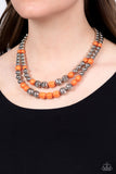 Country Road Trip - Orange Necklace - Paparazzi Accessories Necklace Bedazzle Me Pretty Mobile Fashion Boutique