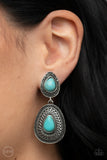 Country Soul - Blue Clip-On Earrings - Paparazzi Accessories Clip-On Bedazzle Me Pretty Mobile Fashion Boutique