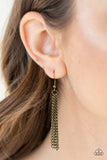 Courageous Contour - Brass Necklace - Paparazzi Accessories Necklace Bedazzle Me Pretty Mobile Fashion Boutique