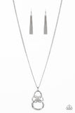 Courageous Contour - Silver Necklace - Paparazzi Accessories Necklace Bedazzle Me Pretty Mobile Fashion Boutique