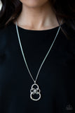 Courageous Contour - Silver Necklace - Paparazzi Accessories Necklace Bedazzle Me Pretty Mobile Fashion Boutique