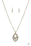 Court Couture - Brass Necklace - Paparazzi Accessories Necklace Bedazzle Me Pretty Mobile Fashion Boutique
