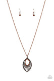 Court Couture - Copper Necklace - Paparazzi Accessories Necklace Bedazzle Me Pretty Mobile Fashion Boutique
