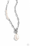 Courting Cosmopolitan - White Necklace - Paparazzi Accessories Necklace Bedazzle Me Pretty Mobile Fashion Boutique