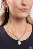 Courting Cosmopolitan - White Necklace - Paparazzi Accessories Necklace Bedazzle Me Pretty Mobile Fashion Boutique