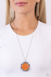 Courting Courtside - Orange Necklace - Paparazzi Accessories Necklace Bedazzle Me Pretty Mobile Fashion Boutique
