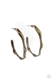 Coveted Curves - Brass Earrings - Paparazzi Accessories Earrings Bedazzle Me Pretty Mobile Fashion Boutique