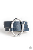 Cowgirl Cavalier - Blue Bracelet - Paparazzi Accessories Bracelet Bedazzle Me Pretty Mobile Fashion Boutique