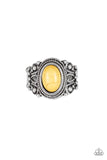 Coyote Canyon - Yellow Ring - Paparazzi Accessories Ring Bedazzle Me Pretty Mobile Fashion Boutique