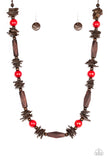 Cozumel Coast - Red Necklace - Paparazzi Accessories Necklace Bedazzle Me Pretty Mobile Fashion Boutique