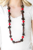 Cozumel Coast - Red Necklace - Paparazzi Accessories Necklace Bedazzle Me Pretty Mobile Fashion Boutique