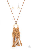 Crafty Couture - Brown Necklace - Paparazzi Accessories Necklace Bedazzle Me Pretty Mobile Fashion Boutique
