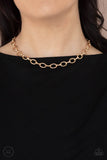 Craveable Couture - Gold Necklace - Paparazzi Accessories Necklace Bedazzle Me Pretty Mobile Fashion Boutique