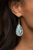 Crawling With Couture - Blue Earrings - Paparazzi Accessories Earrings Bedazzle Me Pretty Mobile Fashion Boutique