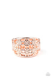 Crazy About Daisies - Rose Gold Ring - Paparazzi Accessories Ring Bedazzle Me Pretty Mobile Fashion Boutique