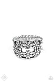 Crazy About Daisies - Silver Ring - Paparazzi Accessories Ring Bedazzle Me Pretty Mobile Fashion Boutique