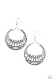 Crescent Couture - White Earrings - Paparazzi Accessories Earrings Bedazzle Me Pretty Mobile Fashion Boutique